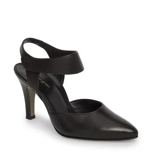 Paul Green Nicolette Pump Black Leather Pointed Toe Heels UK 6 / US 8.5 Classic - Picture 3 of 14